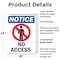 Signmission No Access OSHA Notice Sign, Plastic, 18in W x 24in L, 2PK OS-2PACK-NS-P-1824-V-14343 - alternate 3